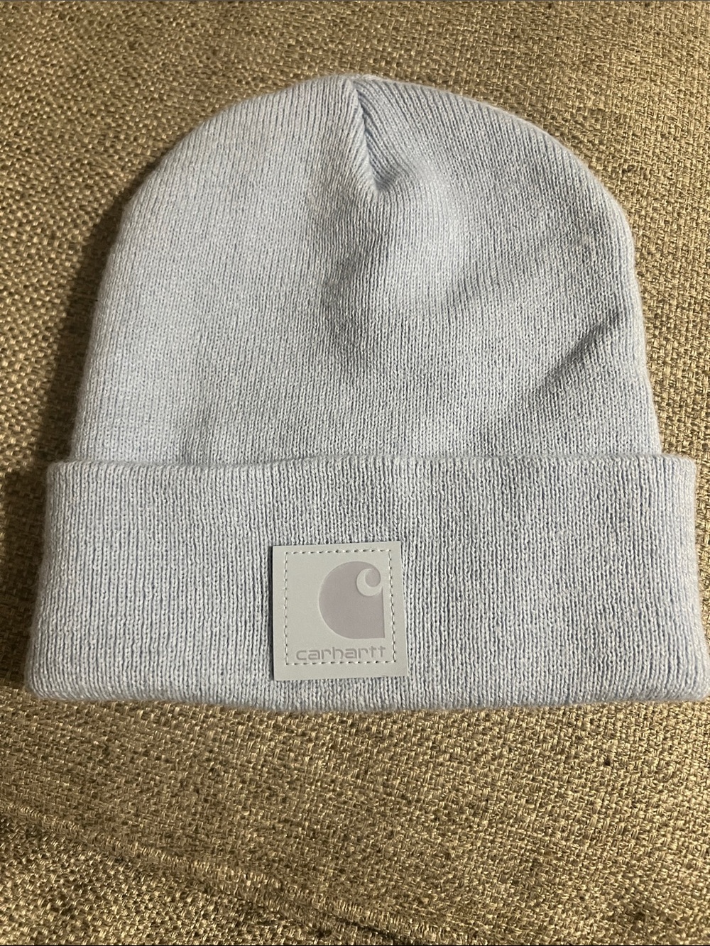 Carhartt Light Gray Cuffed Beanie with Logo Patch